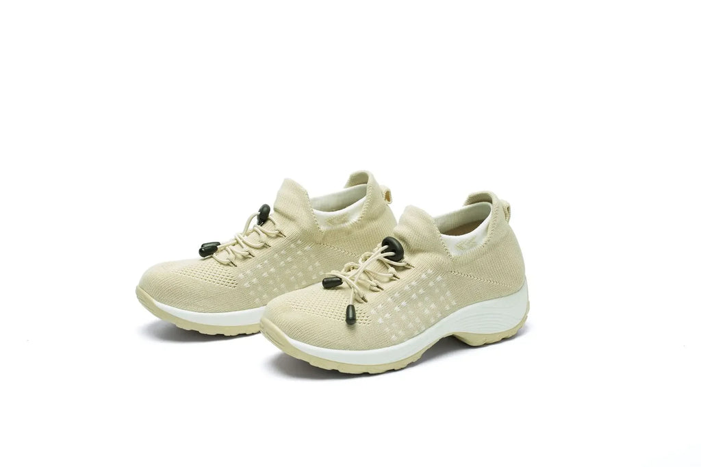Ergonomic Pain Relief Footwear Fall Large Size Shoes Women Thick-soled Swing Sneaker Sock Mother Shoes Flying Knitting Comfy Fit
