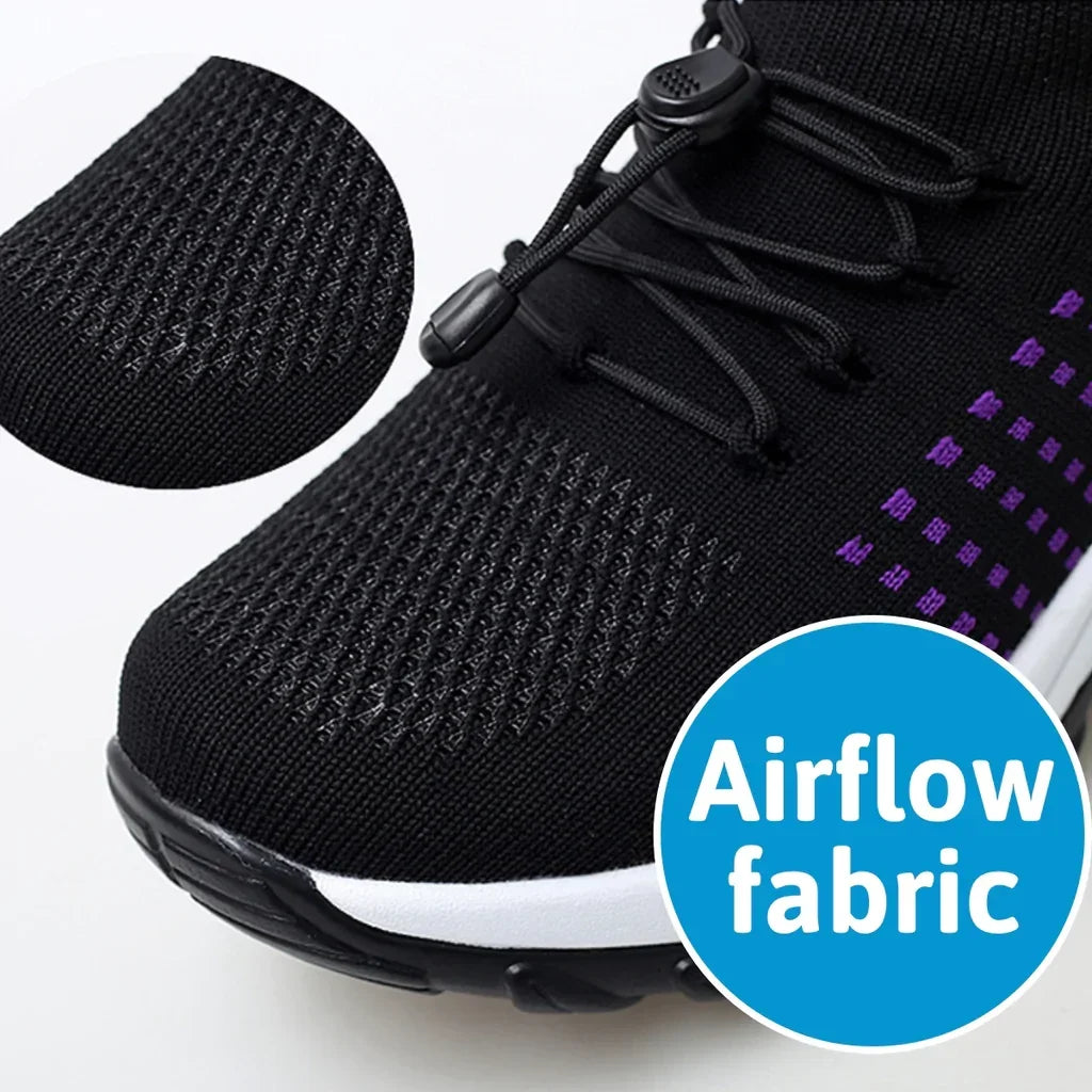 Ergonomic Pain Relief Footwear Fall Large Size Shoes Women Thick-soled Swing Sneaker Sock Mother Shoes Flying Knitting Comfy Fit