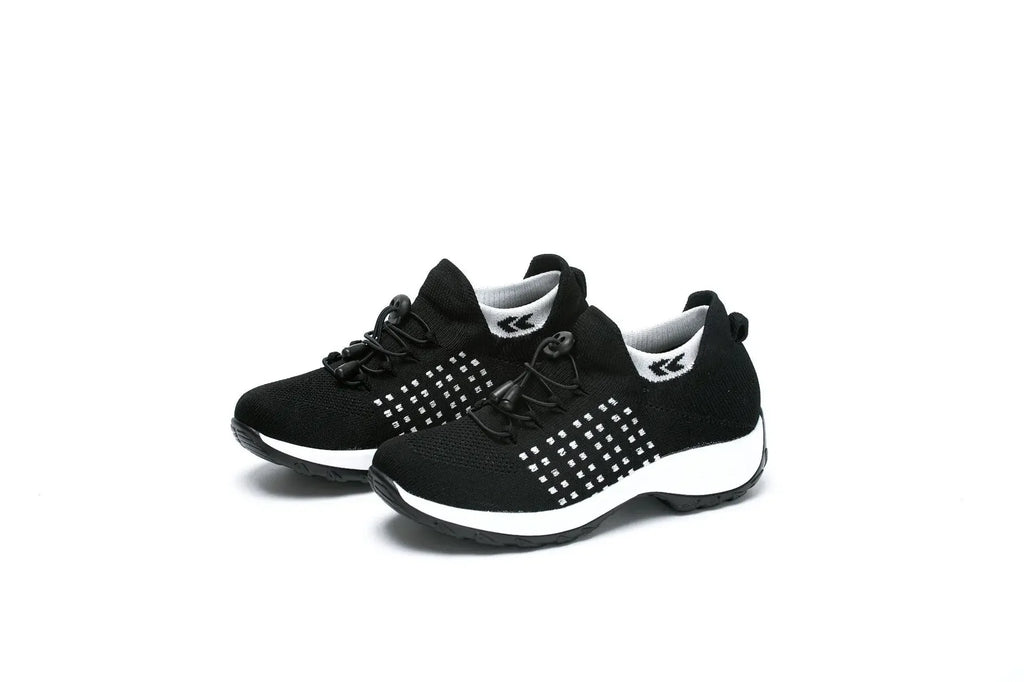 Ergonomic Pain Relief Footwear Fall Large Size Shoes Women Thick-soled Swing Sneaker Sock Mother Shoes Flying Knitting Comfy Fit